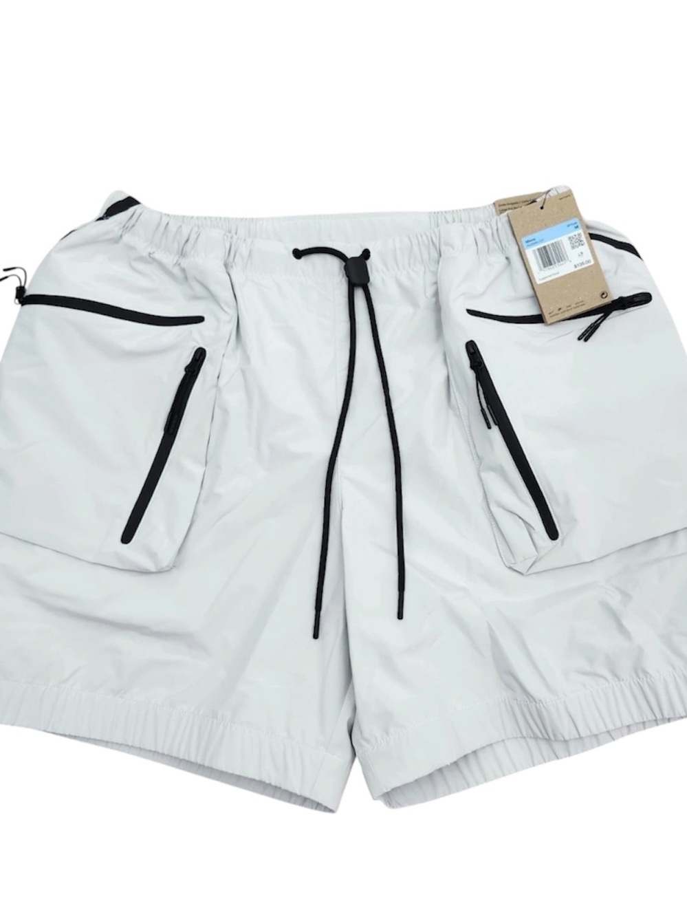 Nike Men’s Light Gray Athletic Shorts with Black Trim